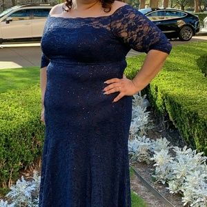 Special occasions navy off shoulder